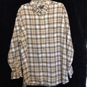 LIKE NEW CREMIEUX COLLECTION BROWN PLAID SHIRT